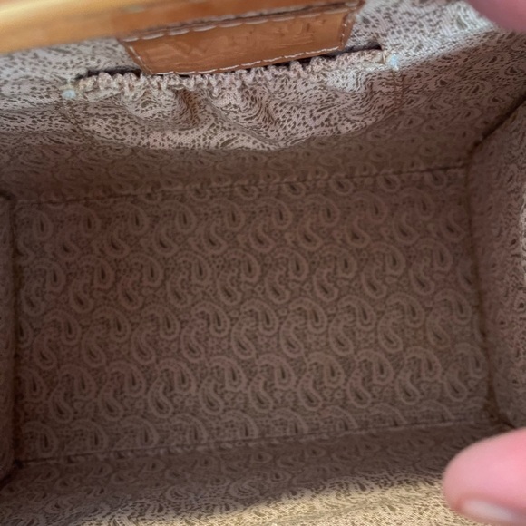 Embossed Tan Leather Satchel - Picture 7 of 8